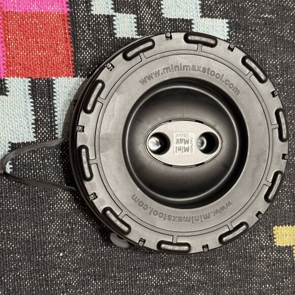 Mini Max Portable Collapsible Telescoping Stool with Carrying Strap, Grey/Black - Picture 4 of 15